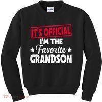 It's O.fficial I'm The Favorite Grandson Funny  Kids Sweatshirt thumb 0