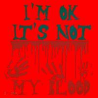 I’m Ok It’s Not My Blood Funny Zombie Halloween Santa Hat thumb 1