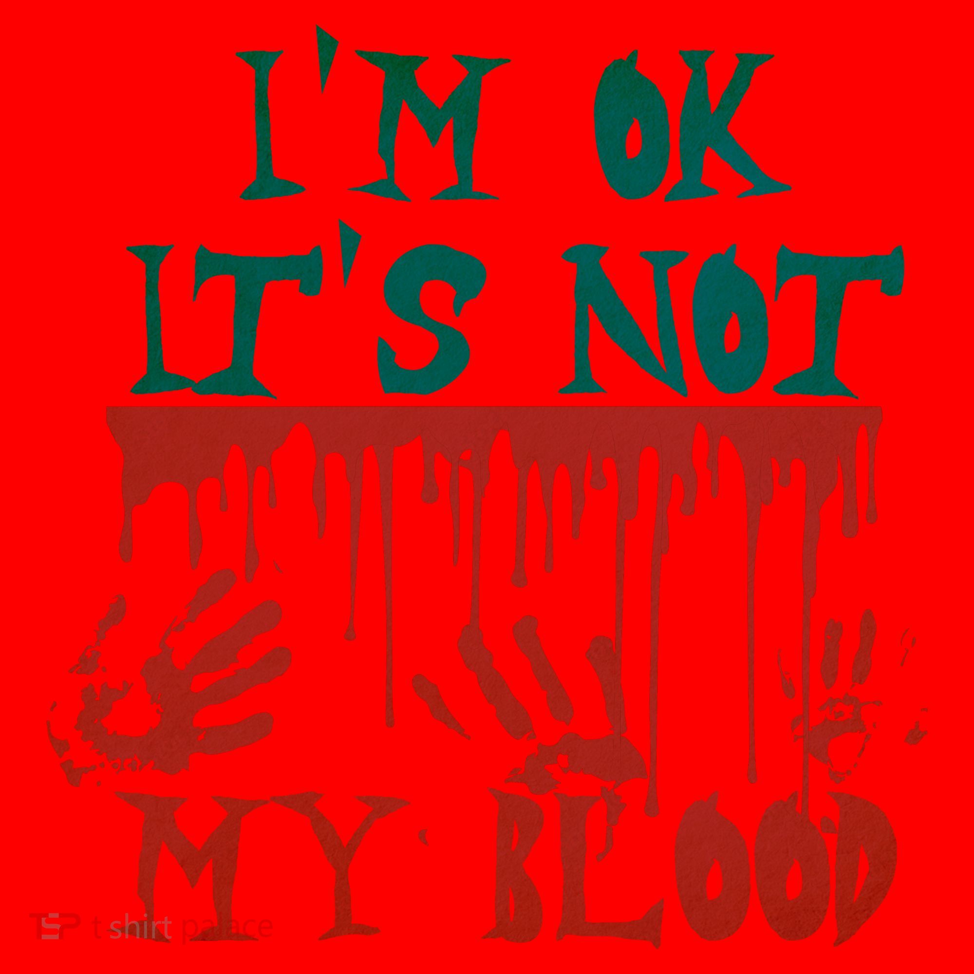 I’m Ok It’s Not My Blood Funny Zombie Halloween Santa Hat