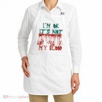 I’m Ok It’s Not My Blood Funny Zombie Halloween Apron thumb 2