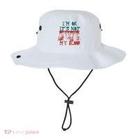 I’m Ok It’s Not My Blood Funny Zombie Halloween Bucket Hat thumb 0