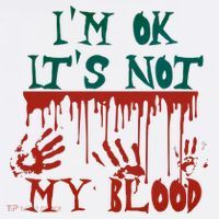 I’m Ok It’s Not My Blood Funny Zombie Halloween Women's Hoodie thumb 2