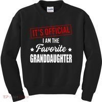 It's Official I Am The Favorite Granddaughter Kids Sweatshirt thumb 0