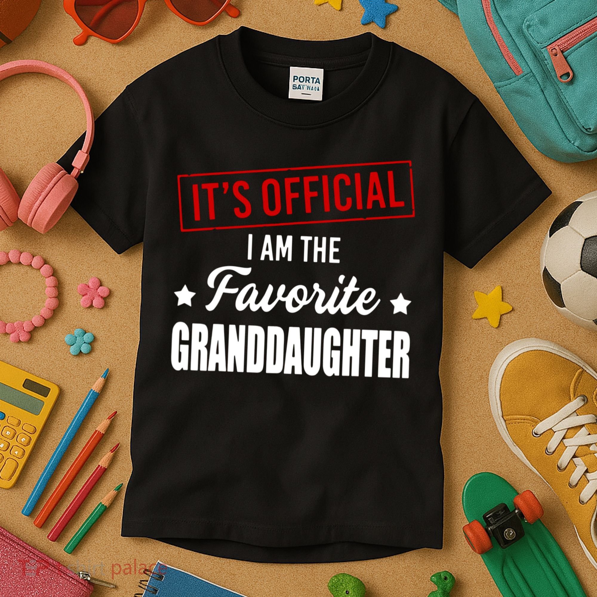 It's Official I Am The Favorite Granddaughter Kids T-Shirt