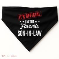 It's o.fficial i'm the favorite son-in-law USA-Made Doggie Bandana thumb 0