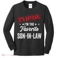 It's o.fficial i'm the favorite son-in-law Kids Long Sleeve Shirt thumb 0