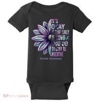 It's Okay If The Only Thing You Do Today Is Breathe Suicide Awareness Baby Bodysuit thumb 0