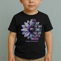 It's Okay If The Only Thing You Do Today Is Breathe Suicide Awareness Toddler T-Shirt thumb 2