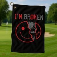 I'm Ok I'm Broken Invisible Illness I Am Ok Broken Golf Towel thumb 1