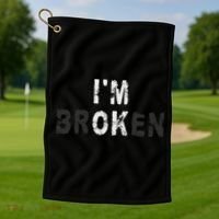 I'm Ok Invisible Illness Mental Health Awareness I'm Broken Golf Towel thumb 1