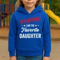 it's o.fficial i am the favorite daughter Kids Hoodie thumb 3