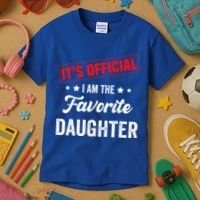 it's o.fficial i am the favorite daughter Kids T-Shirt thumb 3