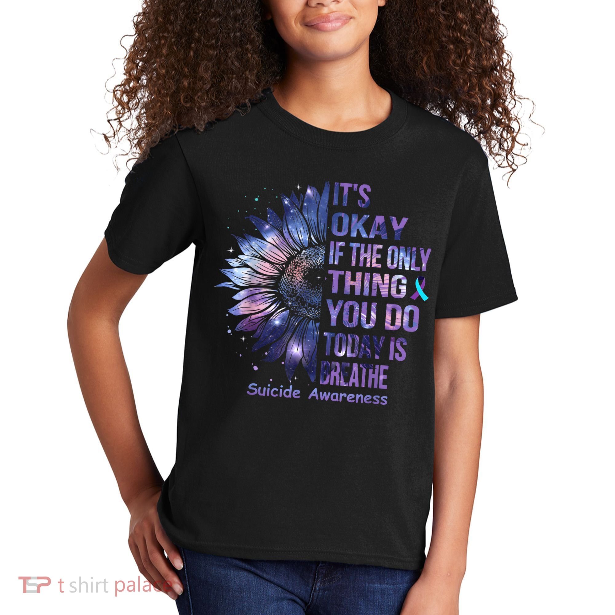 Its Okay If The Only Thing You Do Today Is Breathe Kids T-Shirt