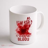 Im Ok Its Not My Blood Funny Halloween Zombie Coffee Mug thumb 1