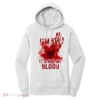 Im Ok Its Not My Blood Funny Halloween Zombie Women's Hoodie thumb 0