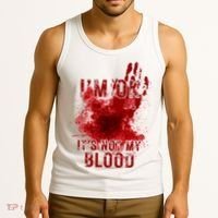 Im Ok Its Not My Blood Funny Halloween Zombie Tank Top thumb 3