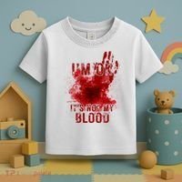 Im Ok Its Not My Blood Funny Halloween Zombie Toddler T-Shirt thumb 3