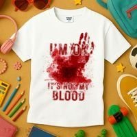 Im Ok Its Not My Blood Funny Halloween Zombie Kids T-Shirt thumb 3