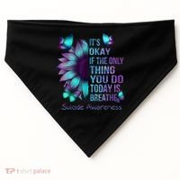 Its Okay If The Only Thing You Do Today Is Breathe USA-Made Doggie Bandana thumb 0