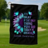 Its Okay If The Only Thing You Do Today Is Breathe Golf Towel thumb 1