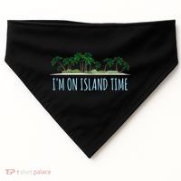 I'm On Island Time Cool Gift Vacation Gift Tropical Beach Tee Funny Gift USA-Made Doggie Bandana thumb 0