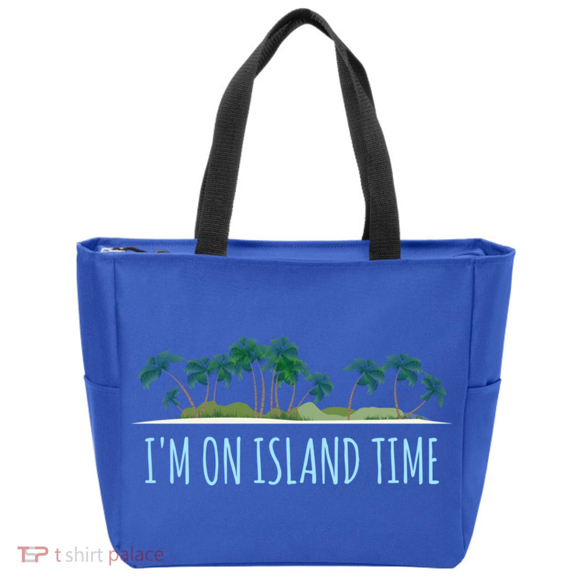 I'm On Island Time Cool Gift Vacation Gift Tropical Beach Tee Funny Gift Tote Bag
