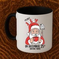 Im Only Jolly On December 25th Christmas Coffee Mug thumb 2