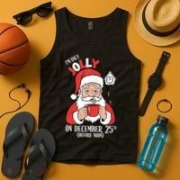 Im Only Jolly On December 25th Christmas Tank Top thumb 4