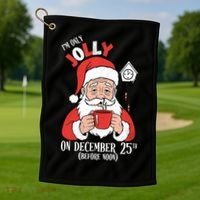 Im Only Jolly On December 25th Christmas Golf Towel thumb 1