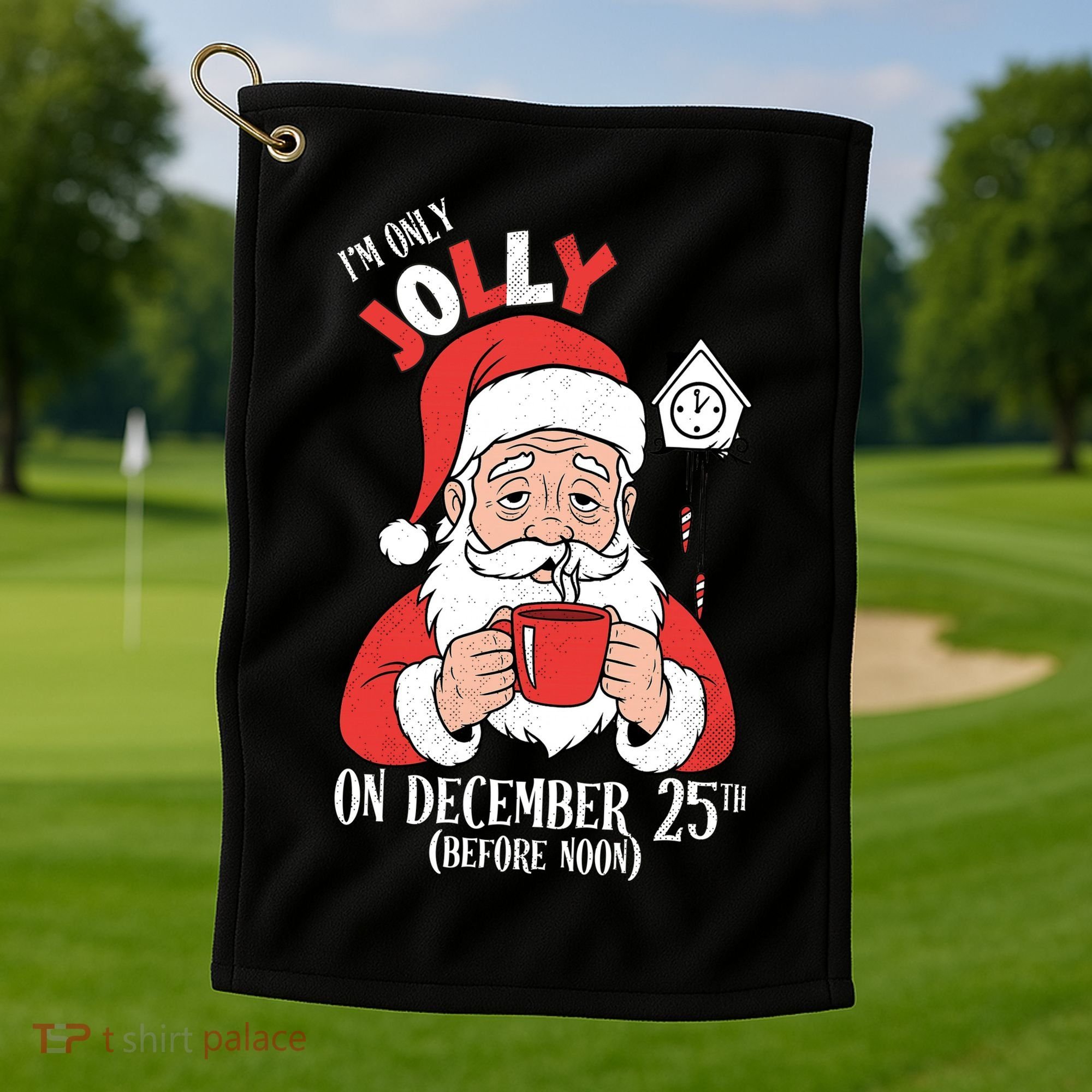 Im Only Jolly On December 25th Christmas Golf Towel