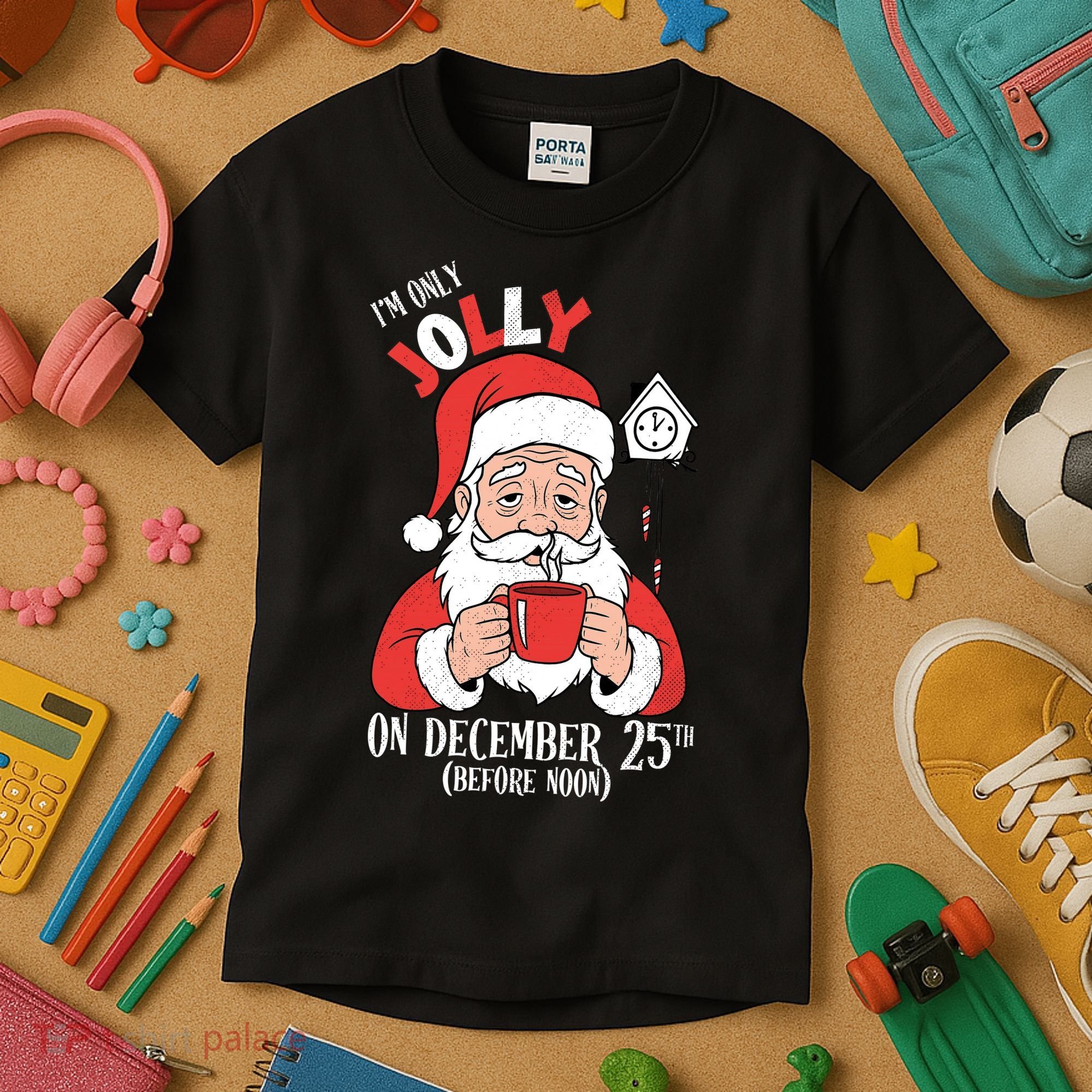 Im Only Jolly On December 25th Christmas Kids T-Shirt
