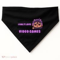 I Only Love Video Games Headphones Cat Ears USA-Made Doggie Bandana thumb 0