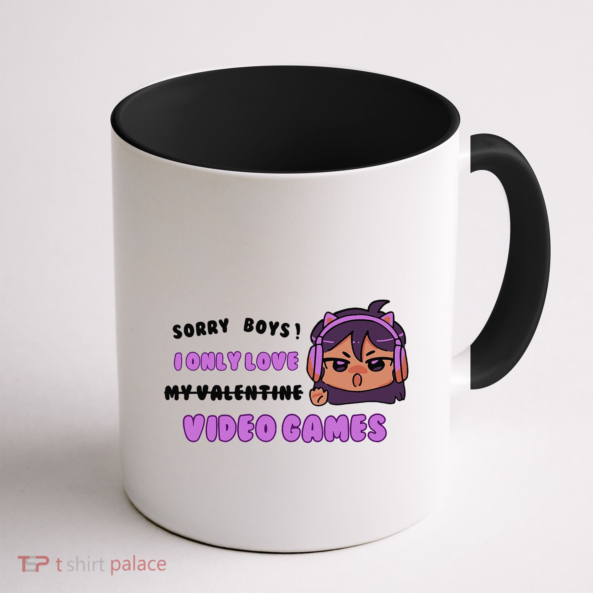 I Only Love Video Games Headphones Cat Ears Coffee Mug