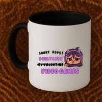 I Only Love Video Games Headphones Cat Ears Coffee Mug thumb 2