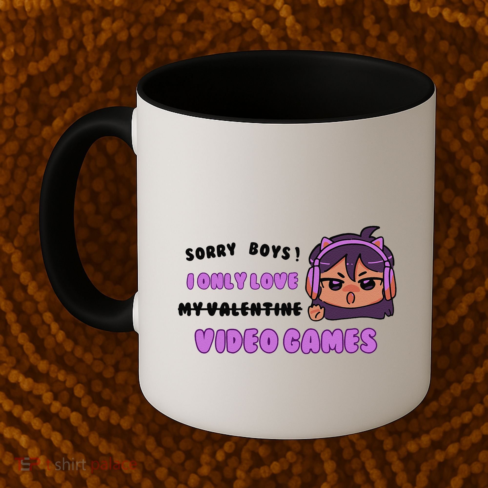 I Only Love Video Games Headphones Cat Ears Coffee Mug