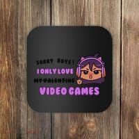 I Only Love Video Games Headphones Cat Ears Coaster thumb 0