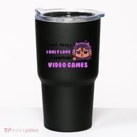 I Only Love Video Games Headphones Cat Ears Tumbler thumb 0