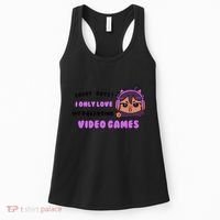 I Only Love Video Games Headphones Cat Ears Women's Tank Top thumb 0