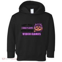 I Only Love Video Games Headphones Cat Ears Toddler Hoodie thumb 0