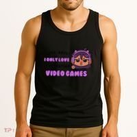 I Only Love Video Games Headphones Cat Ears Tank Top thumb 3