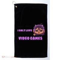 I Only Love Video Games Headphones Cat Ears Golf Towel thumb 0