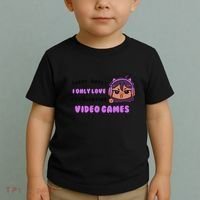 I Only Love Video Games Headphones Cat Ears Toddler T-Shirt thumb 2