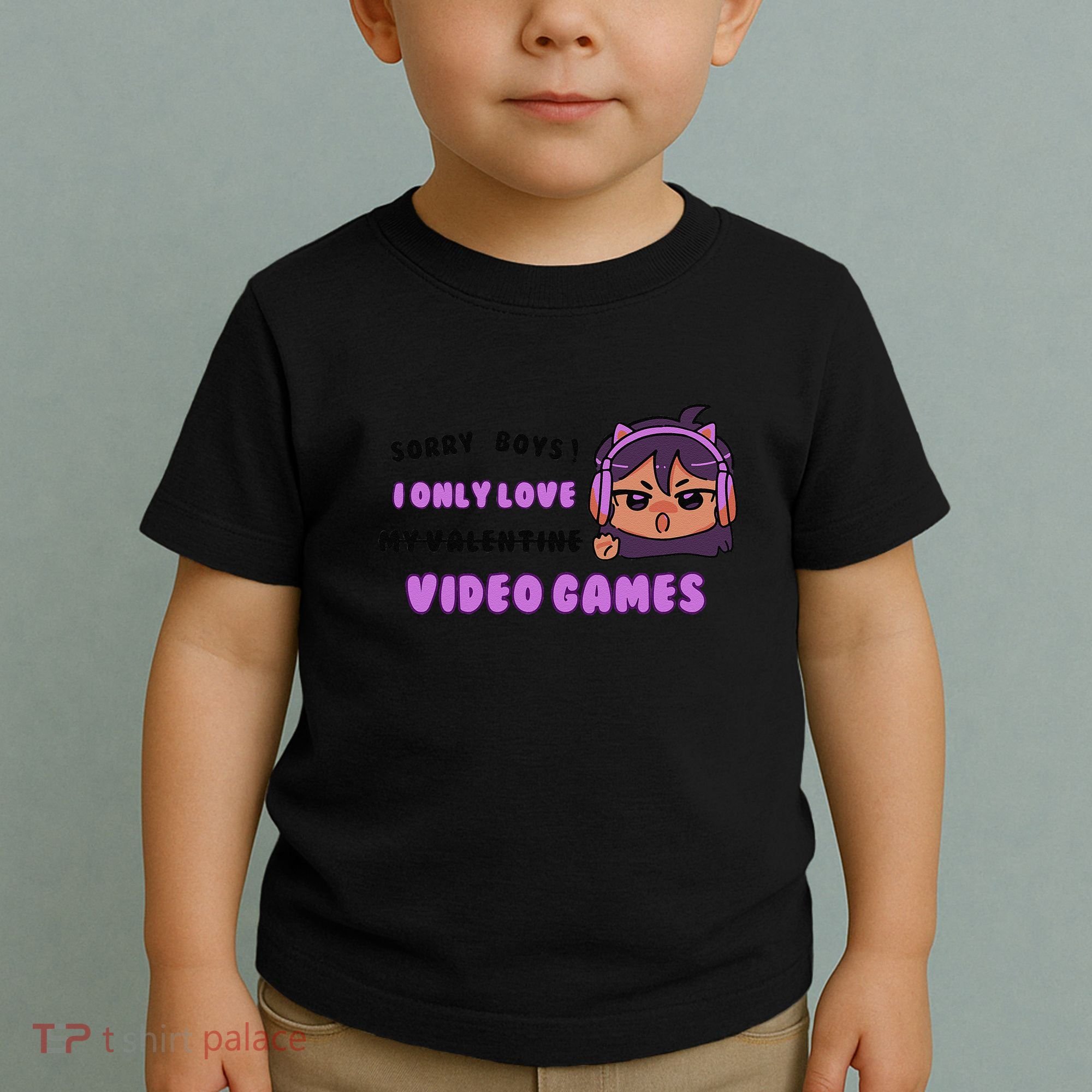 I Only Love Video Games Headphones Cat Ears Toddler T-Shirt