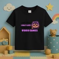 I Only Love Video Games Headphones Cat Ears Toddler T-Shirt thumb 3