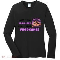 I Only Love Video Games Headphones Cat Ears Women's Long Sleeve Shirt thumb 0