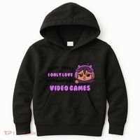 I Only Love Video Games Headphones Cat Ears Kids Hoodie thumb 0