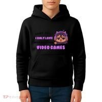 I Only Love Video Games Headphones Cat Ears Kids Hoodie thumb 4