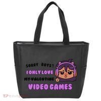 I Only Love Video Games Headphones Cat Ears Tote Bag thumb 0