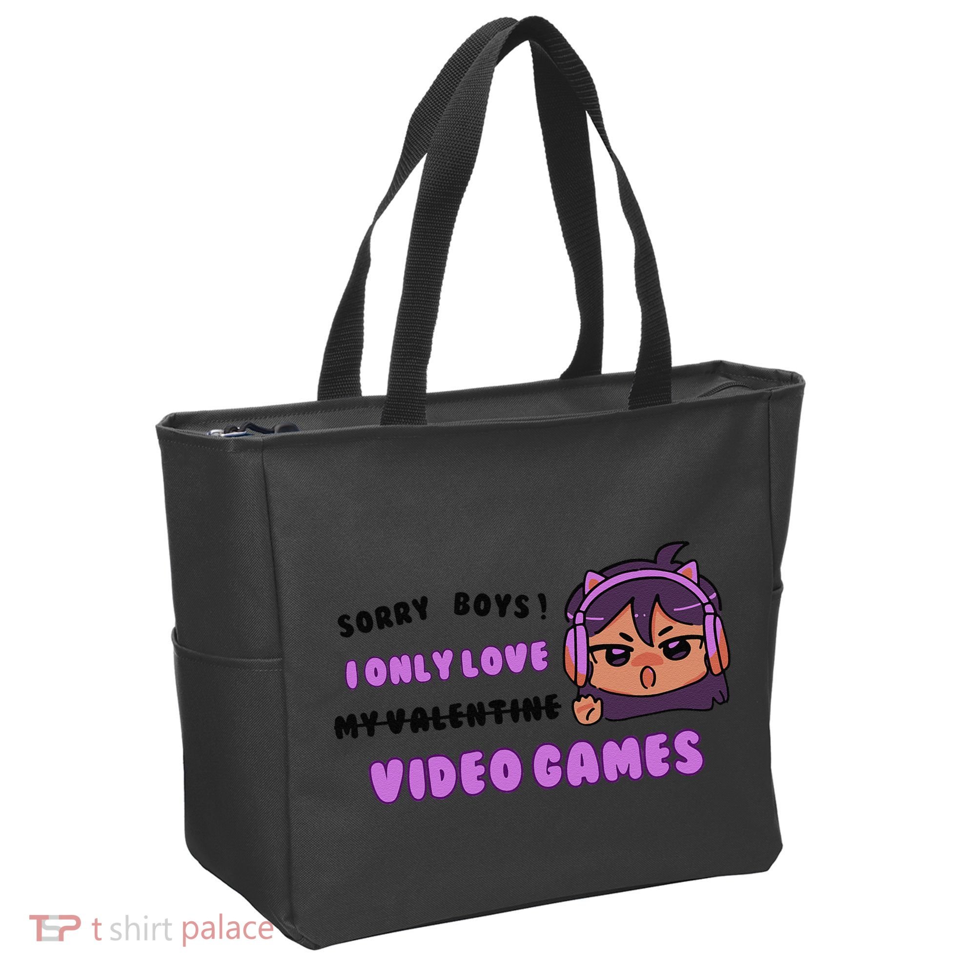 I Only Love Video Games Headphones Cat Ears Tote Bag