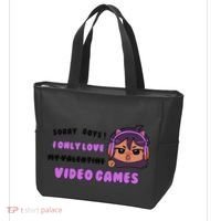 I Only Love Video Games Headphones Cat Ears Tote Bag thumb 3